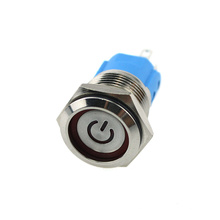 ABS16S-P11Z-E 19mm  self-lock flat Metal Push button switch